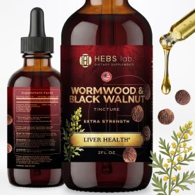 Wormwood & Black Walnut Tincture Liquid Extract – Extra Strength Liver Health & Detox Support, 2 fl oz