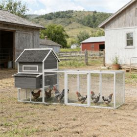 Wooden chicken cage, chicken coop, dark gray