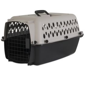 Pet Portable Kennel for Dogs, Hard-Sided Travel Carrier, Durable, Metal Door, Black & Grey, For Pets up to 15 lbs, 23" L x 15.2" W x 11.8" H