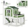 49" Chicken Coop Wooden Hen House with Nesting Box Tray Asphalt Roof Green