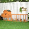 Extra Large Chicken Coop, Outdoor Hen House Poultry Cage with Removable Tray, Hen House Quail Hutch for Outdoor Backyard, Orange