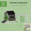 Wooden chicken cage, chicken coop, dark gray