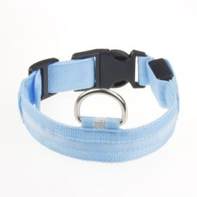 LED Luminous Pet Dog Collar Night (Option: Blue Light-M)